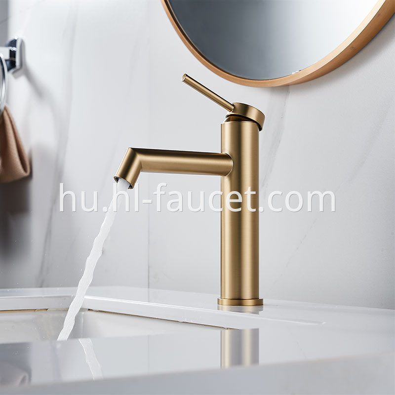 Brushed Gold Bathroom Sink Faucet